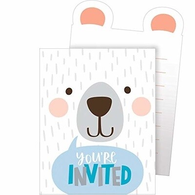 Invitations - 1st Birthday Bear - 8pcs