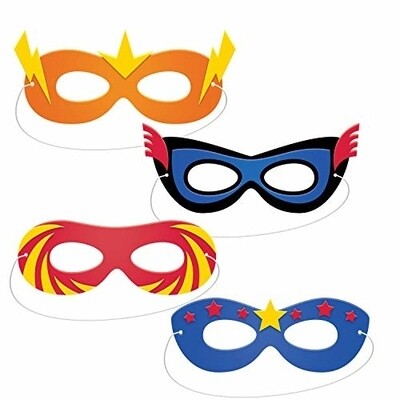 Masks - Foam -  Superhero - Party - 4pcs