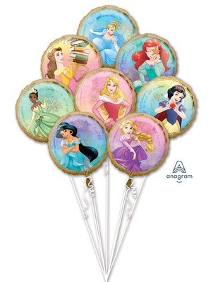 Foil Balloon Bouquet - Disney Princess - 8pcs