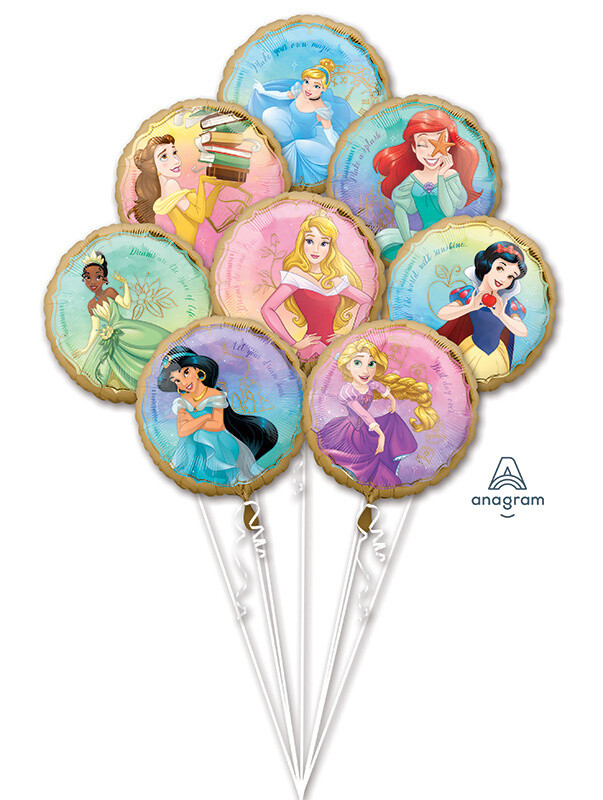 Foil Balloon Bouquet - Disney Princess - 8pcs