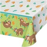 Tablecover - Plastic - Rectangle - Sloth Party - 54&quot; x 102&quot; - 1pc