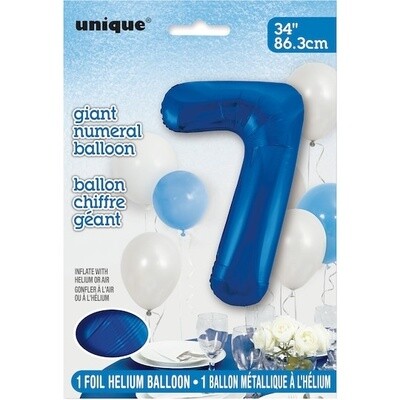 Foil Balloon - Royal Blue #7 - 34&quot;