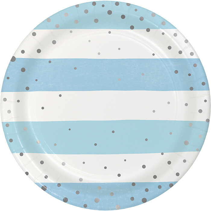 Plates - BV - Blue &amp; Silver Celebration - 7&#39;&#39; - 8pkg