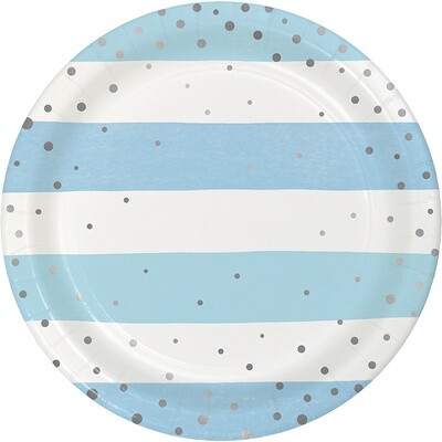 Plates - BV - Blue &amp; Silver Celebration - 7&#39;&#39; - 8pkg