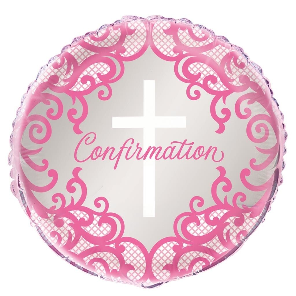 Foil Balloon - Pink Cross Confirmation - 18&#39;&#39; - 1pc