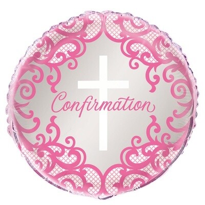 Foil Balloon - Pink Cross Confirmation - 18&#39;&#39; - 1pc