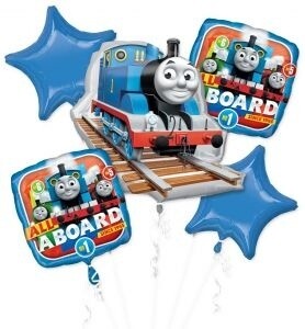 Foil Balloon - Thomas The Tank - Bouquet - 5pkg