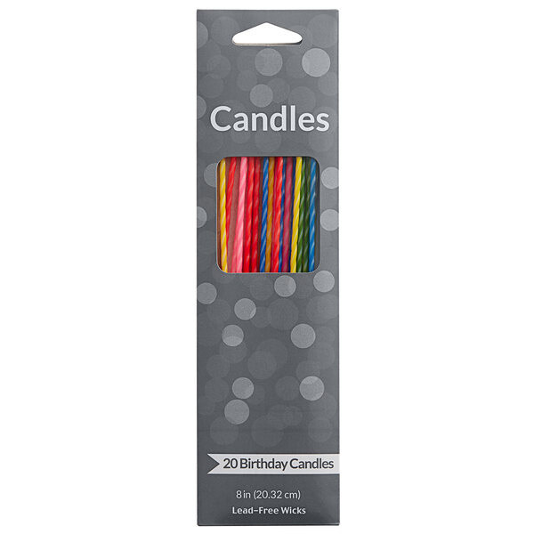 Candles - 8&quot; - 20 PCS - Two Tone Party