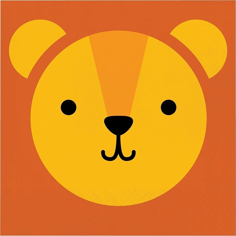 Napkins - LN - Lion Animal Faces - 16pkg - 2ply
