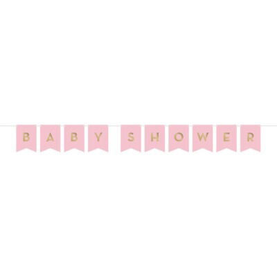 Banner - Pink &amp; Gold Celebration - 5.79ft x 6&#39;&#39; - 1pc