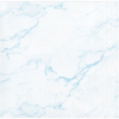 Napkins - Bev - Blue Marble - 2 ply - 16 pk