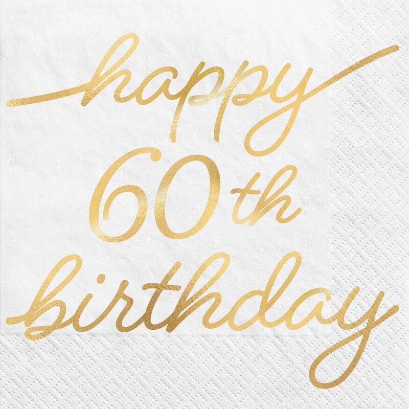 Napkins Bev Golden Age -60th Birthday