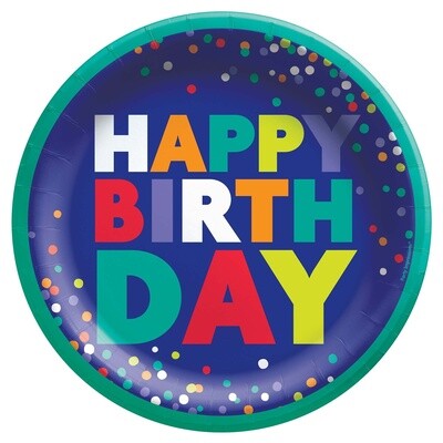 Plates - LN - Bold Birthday - 8 pk