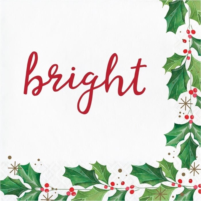 Napkins - LN - Seasons Greetings - Broght - 16pk - 2 ply