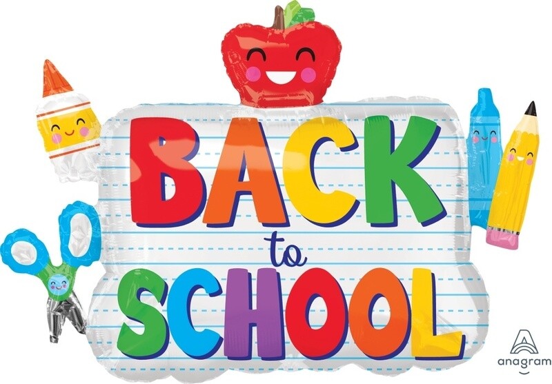 Foil Balloon - Back To School - Super Shape - 34&quot;