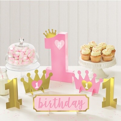 Table Centerpiece Decorating Kit- 1st Birthday Girl