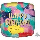 Foil Balloon- Painted Bday- 18&quot;