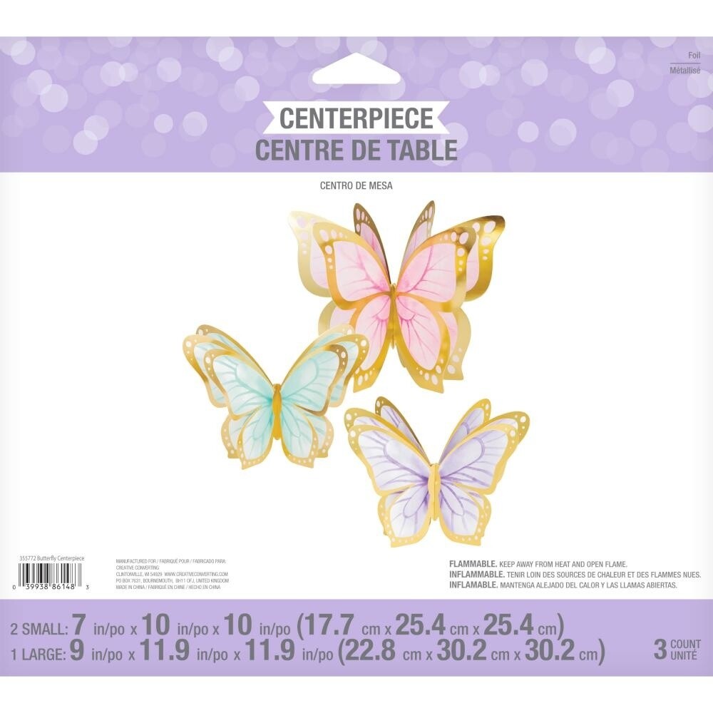 Centerpiece - Butterfly Shimmer - 3 PCS