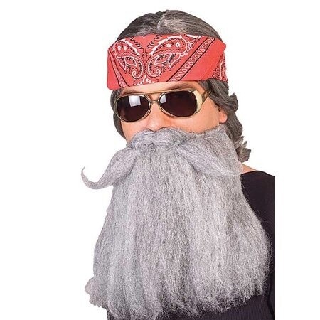 Costume Accessory-Long Grey Beard and Mustache - 14&quot;