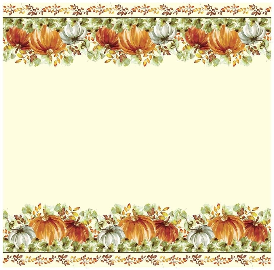 Table Cover - Watercolor Fall Pumpkins (54&quot; X  84&quot;)