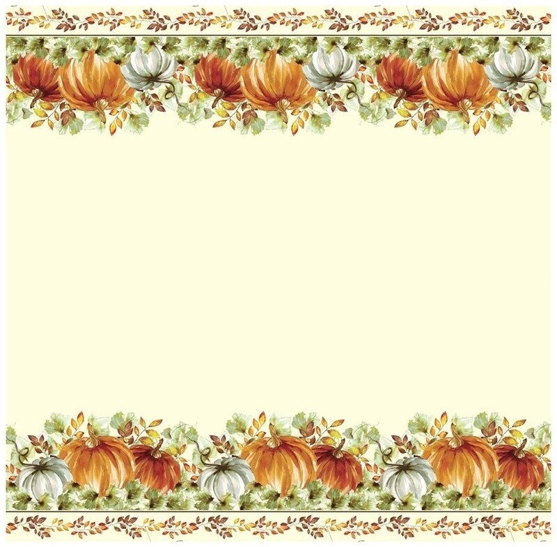 Table Cover - Watercolor Fall Pumpkins (54&quot; X  84&quot;)
