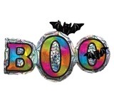 Foil Balloon - Halloween -  Iridescent BOO - 35&quot;