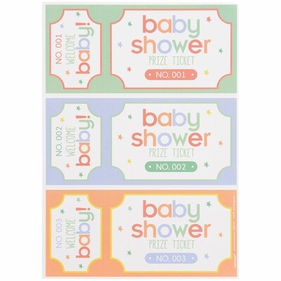 Baby Shower - Prize Tickets - 16 Sheets