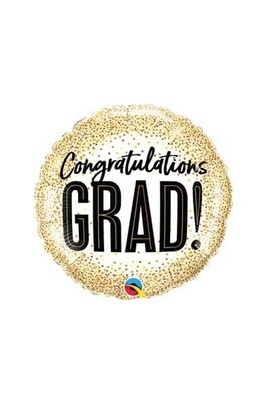 Foil Balloon - Grad - Glitter Dots - 18&quot;
