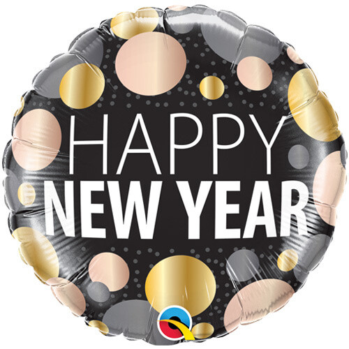 Foil Balloon - Happy New Year Dots - 18&#39;&#39;