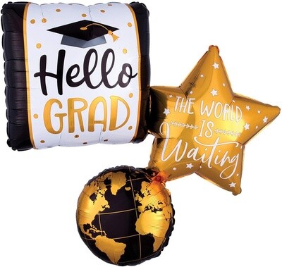 Foil Balloon - Hello Grad - 34&quot;