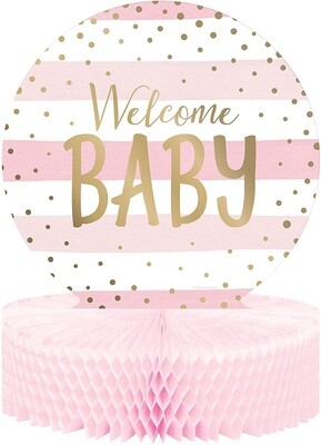 Centre Piece - Pink &amp; Gold Celebration - 9&quot; x 12 &quot; - 1 pcs