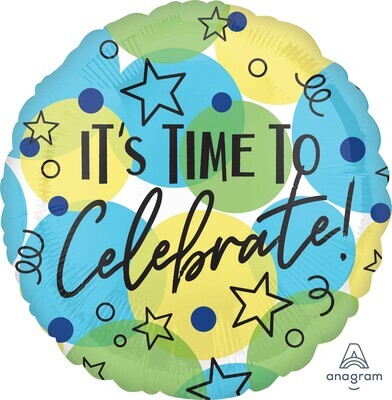 Foil Balloon - Time To Celebrate - 17&#39;&#39;