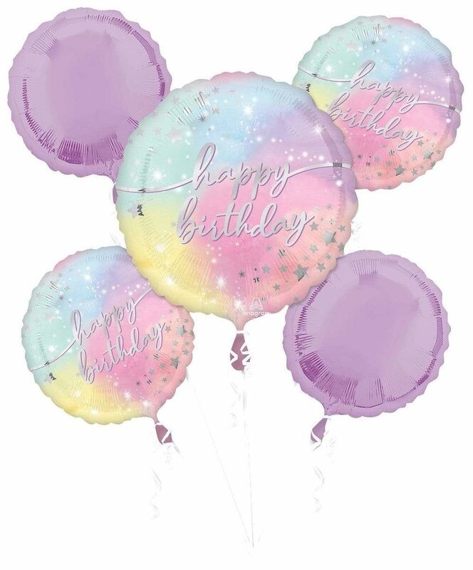 Foil Balloon - Luminous Birthday Bouquet - 5 PK