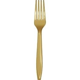Plastic Forks - Glittering Gold - 24pc