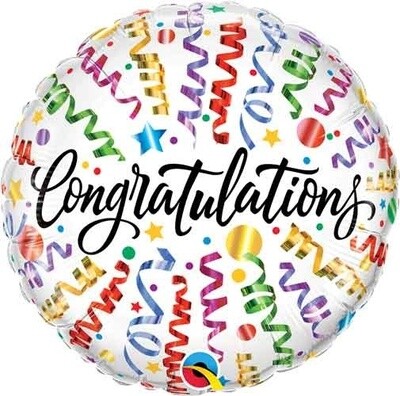 Foil Balloon - Congratulations Streamers - 18&#39;&#39;