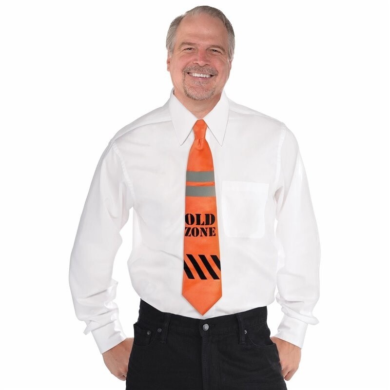 Neck Tie - Construction Tape - 1pc