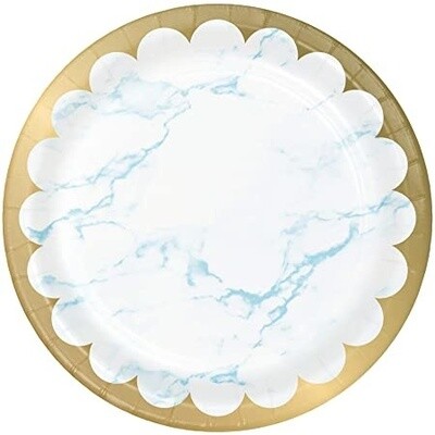 Plates - LN - Blue marble - 8 pcs