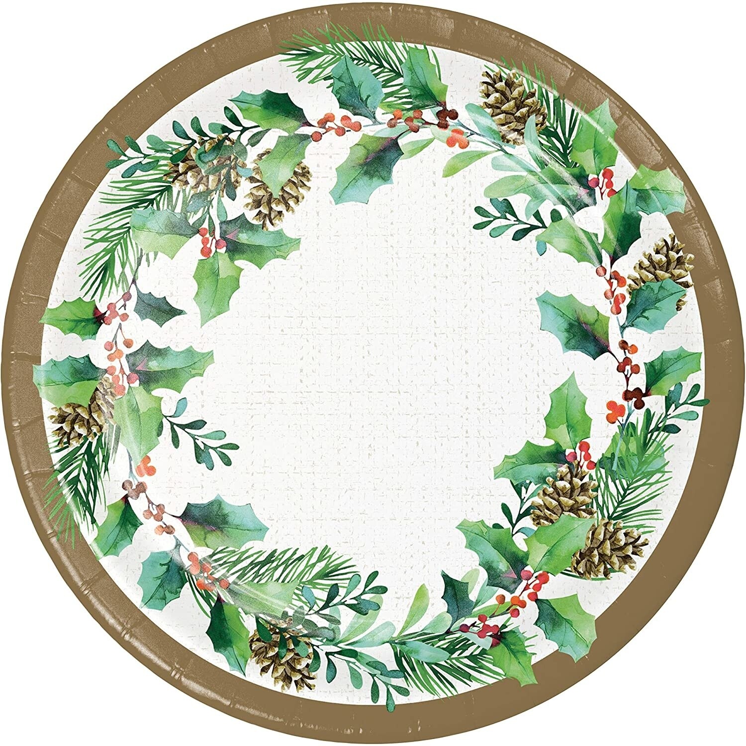 Plates - BV - Golden Holly - 7&#39;&#39; - 8pkg