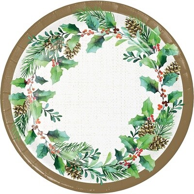 Plates - BV - Golden Holly - 7&#39;&#39; - 8pkg