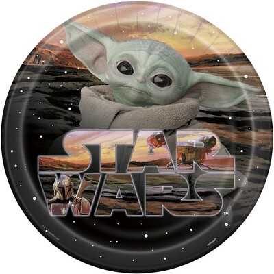Plates - LN - Star Wars/Mandalorian - 8 pk