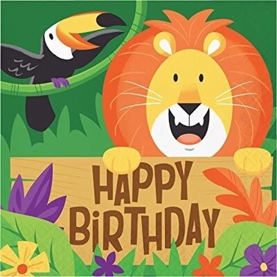 Napkins - LN - Jungle Safari HBD - 16pk