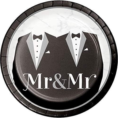 Plates - Mr &amp; Mr Wedding - 7&#39;&#39; - 8pkg