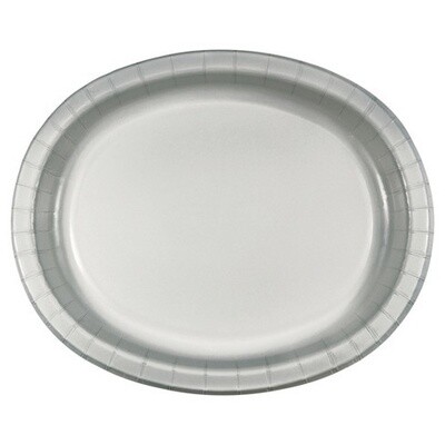 Plates - Oval - DN - shimmering Silver - 8 pk - 10&quot;