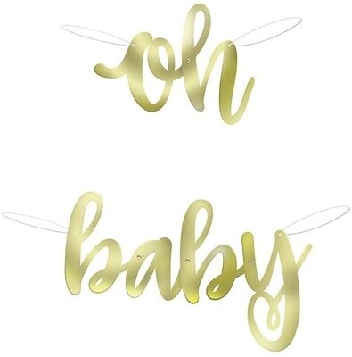 Banner - OH Baby - Gold - 2.8 ft