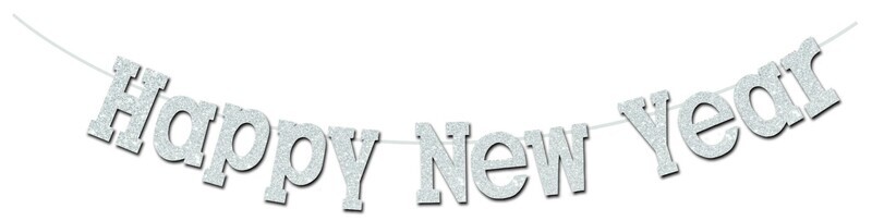 Banner - Diamond Silver - Happy New Year - 11&#39;&#39;