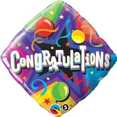Foil Balloon - Congratulations Party Time - 18&#39;&#39;