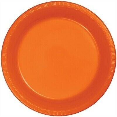 Plates -DN -  Orange - Plastic - 20PCS
