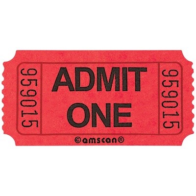 Red Admit One Ticket Roll