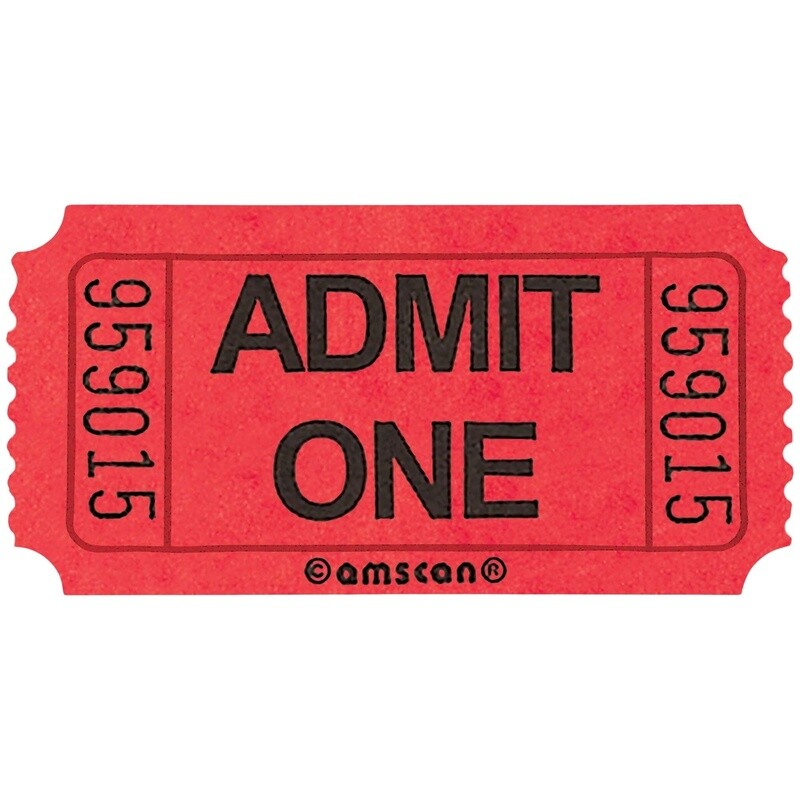 Red Admit One Ticket Roll