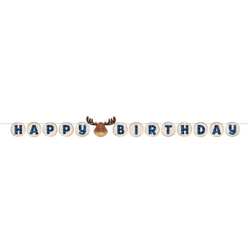 Banner - Happy Birthday - Buffalo Plaid - 9.62ftX8.6&quot;